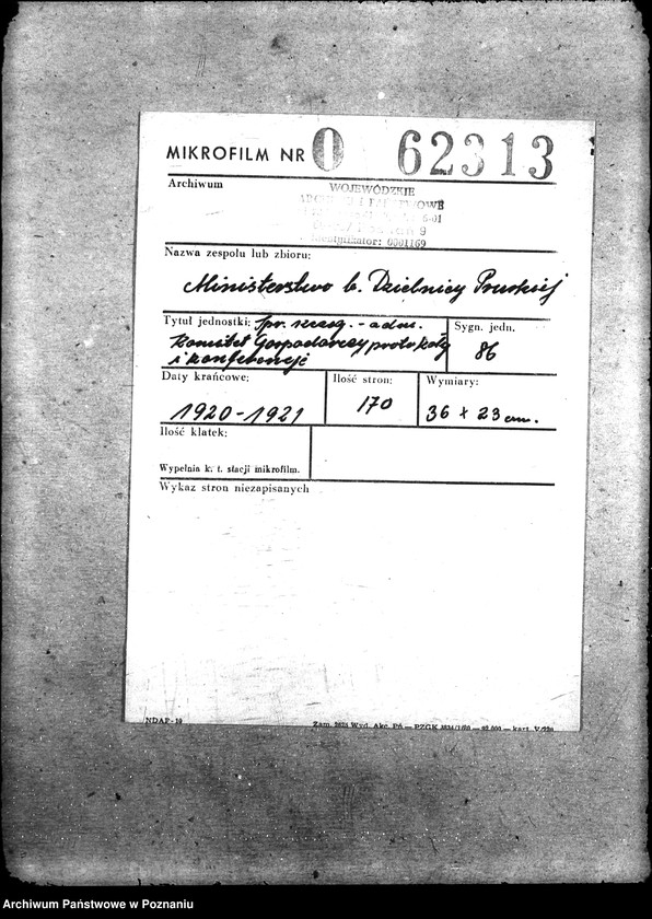 Obraz 2 z jednostki "Sprawy szczegółowo-administracyjne Komitet Gospodarczy protokoły i konferencje"