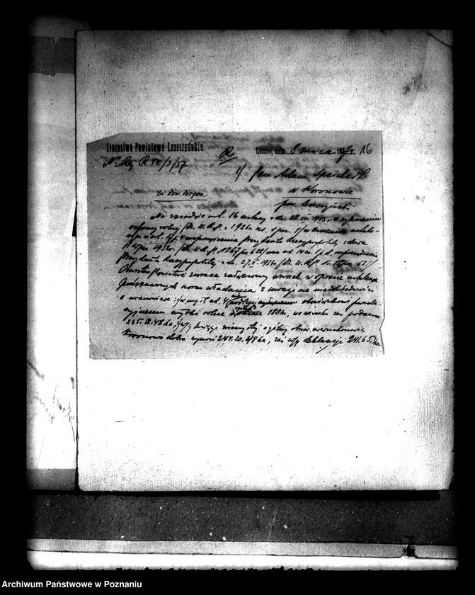 Obraz 20 z jednostki "Majątek Koronowo powiatu leszczyńskiego wyłączenie z art. 4/5 ustawy o reformie rolnej Franciszek Speichert"