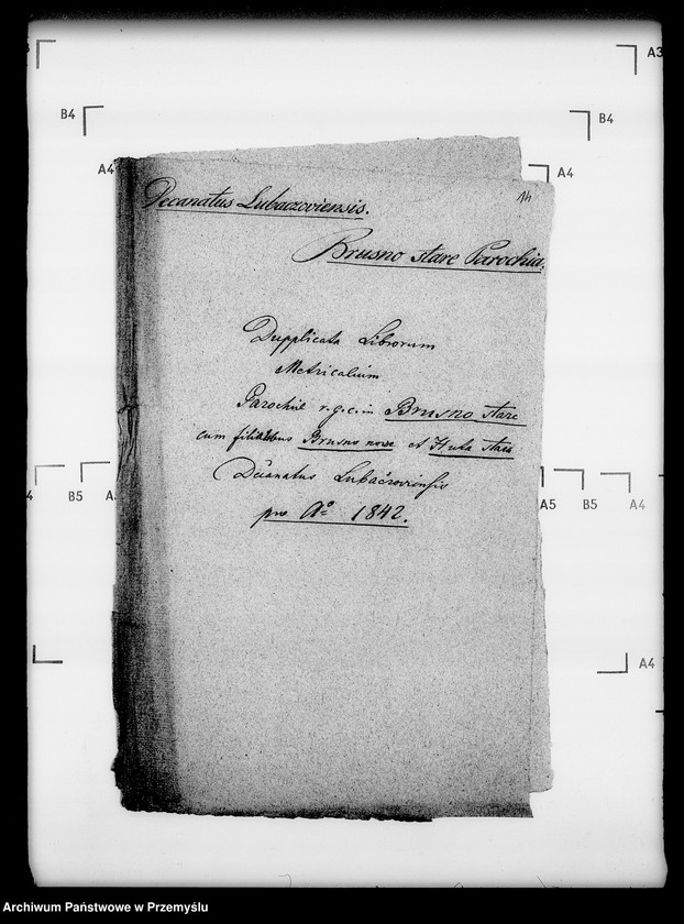 Obraz 20 z jednostki "[Kopie ksiąg metrykalnych parafii Brusno Stare z filiami Brusno Nowe, Huta Stara (dekanat Cieszanów)]"
