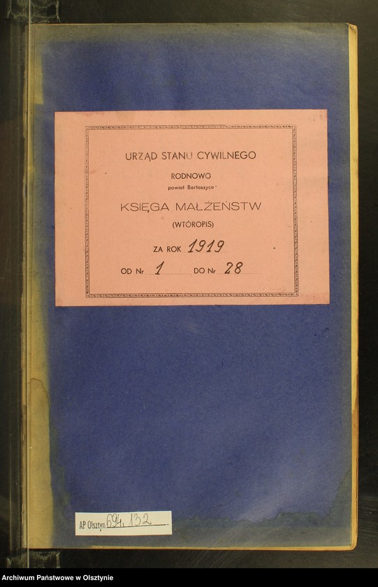 image.from.unit.number "Heiraths-Neben-Register Nr 1 - 28 [ Księga małżeństw - wtóropis ]"