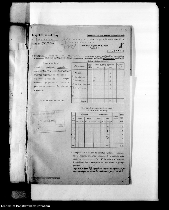 Obraz 14 z jednostki "Prywatna Szkoła Powszechna z niemieckim językiem nauczania- Siedleczek powiat Środa"