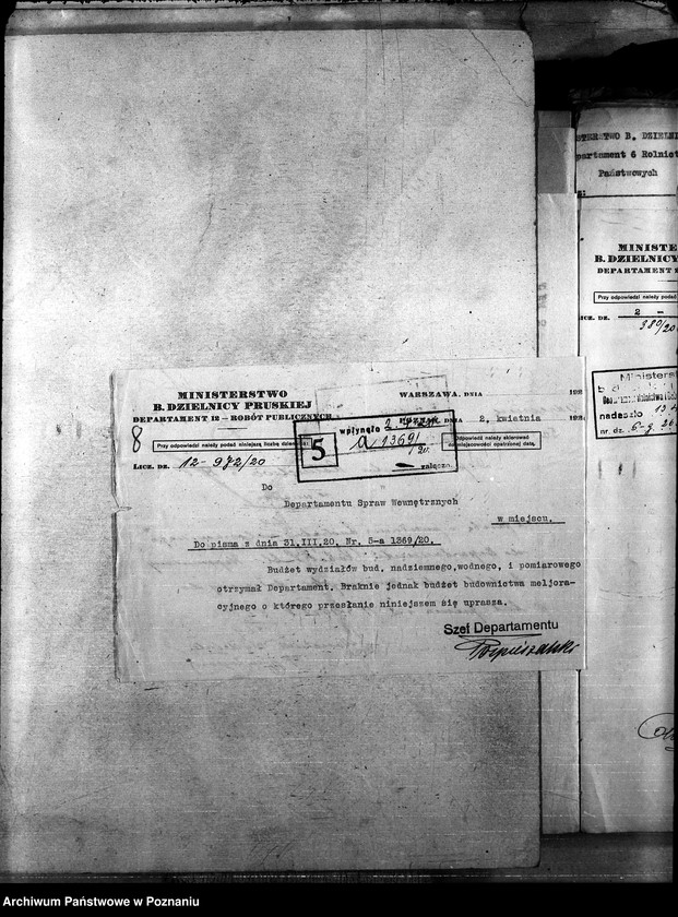 Obraz 12 z jednostki "Budżet - korespondencje"