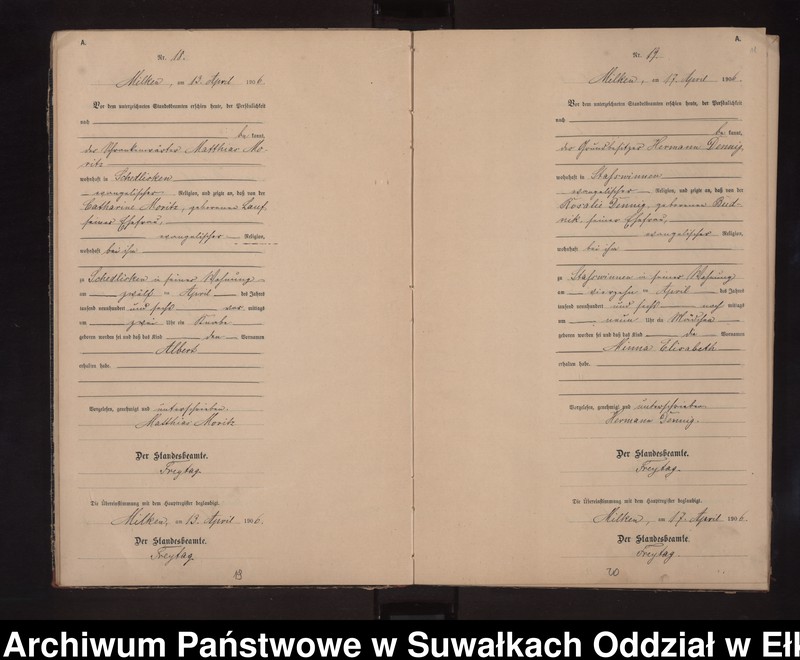 image.from.unit.number "Geburts-Neben-Register des Preussischen Standes-Amtes Stasswinnen Kreis Lötzen"