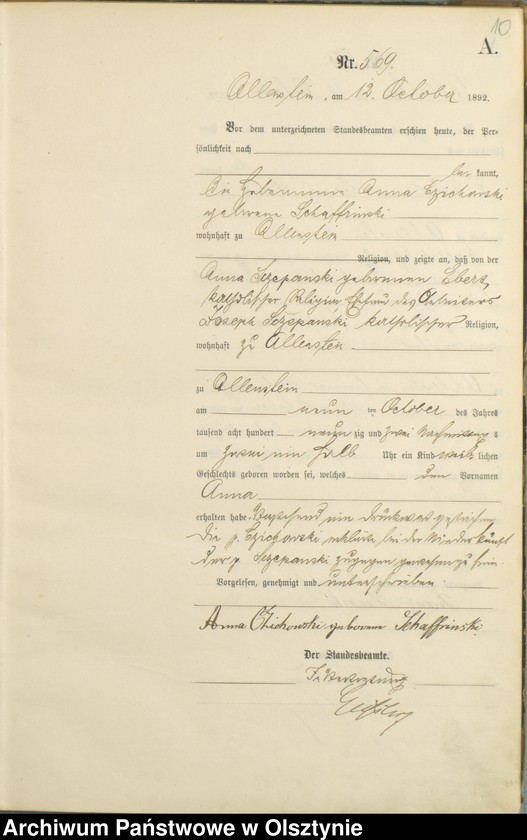 image.from.unit.number "Geburts-Haupt-Register Tom III,Nr 561 - 751"