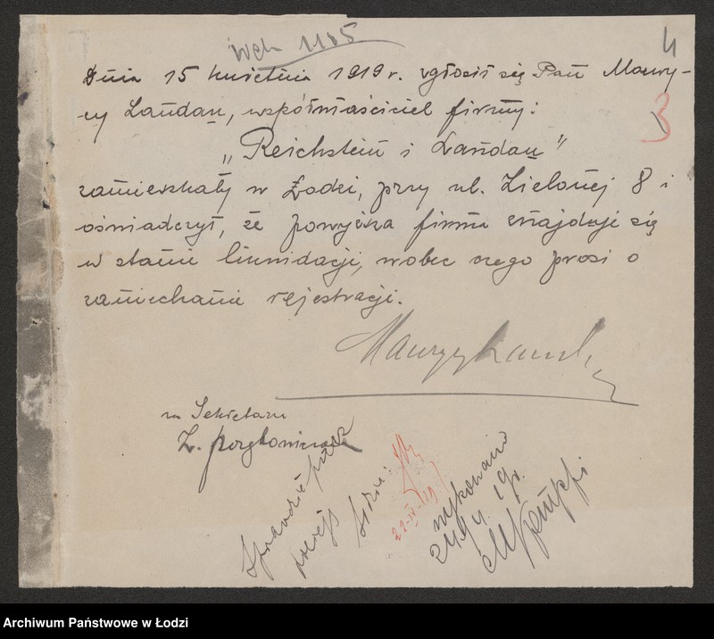 Obraz 6 z jednostki "Maks Reichstern, Maurycy Landan- fabrykacja i sprzedaż materiałów wełnianych i półwełnianych"