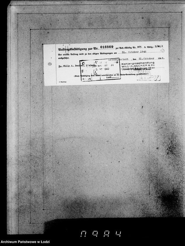 image.from.unit.number "Lebensmitteleinkauf. Aufträge, [Lieferscheinen und Rechnungen] 16841-16870 [Dostawa artykułów pierwszej potrzeby do Getta]"