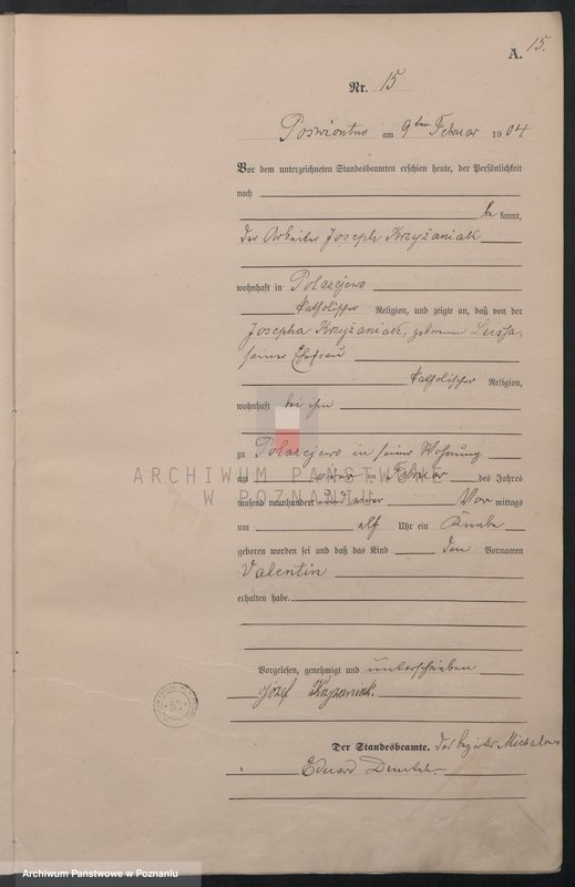 Obraz 18 z jednostki "Geburts-Haupt-Register"