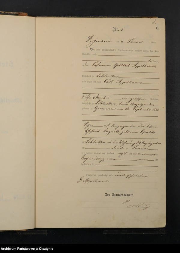 image.from.unit.number "Sterbe-Haupt-Register T.I Nr 1 - 234"