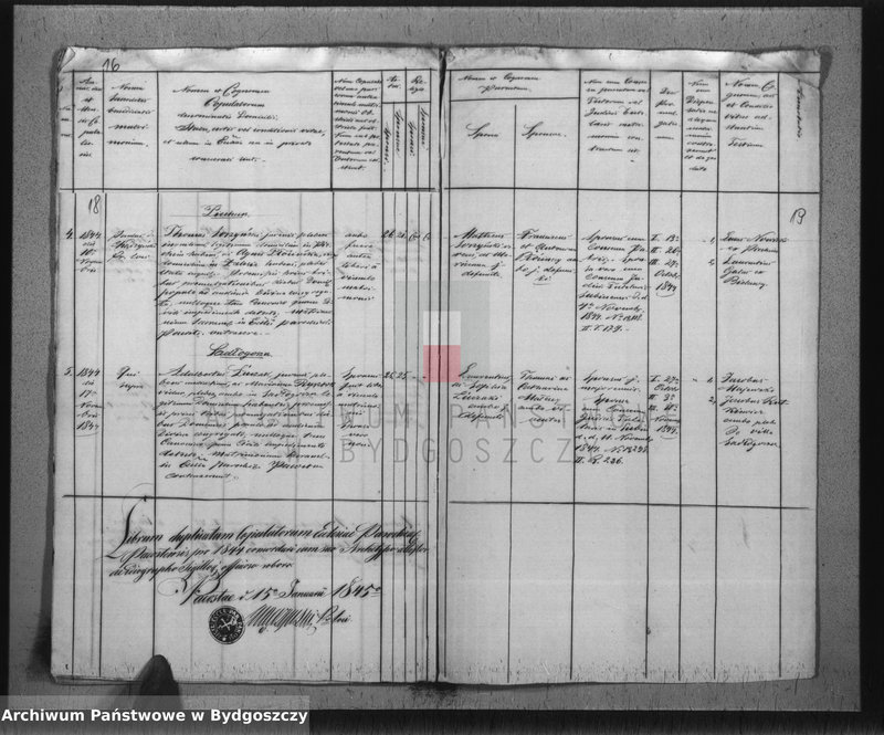 image.from.unit.number "Liber Duplicatus Baptisatorum, Mortuorum et Copulatorum Ecclesaie Parochialis Pacostensis ex Villis de Districtu Szubiniensi pro Anno Domini 1844"