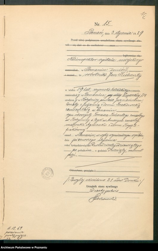 Obraz 17 z jednostki "Księga miejscowa zgonów tom I [Rejestr główny zgonów]"