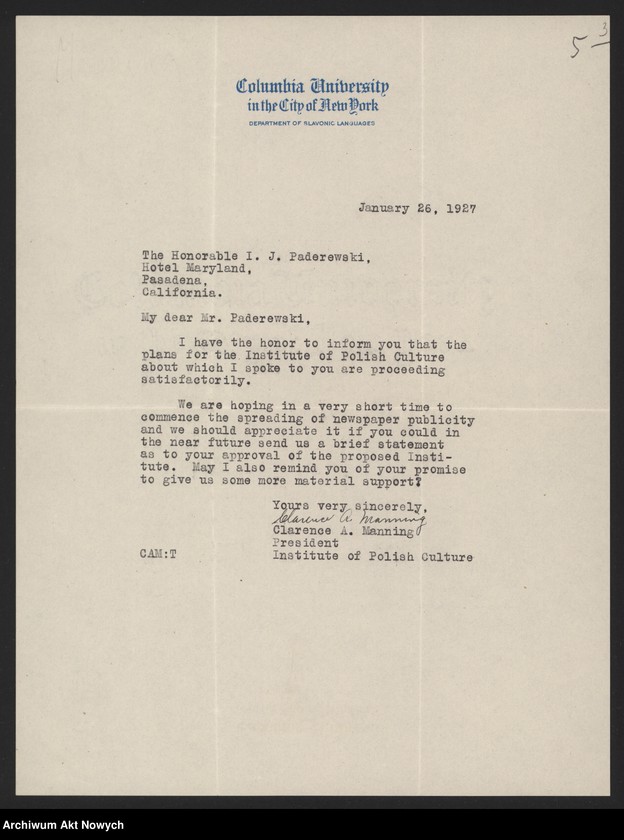 image.from.unit.number "Manning Clarence A.; Załączniki: list N. M. Butler