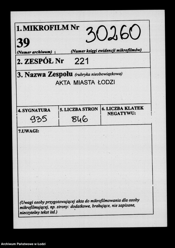 Obraz 2 z jednostki "Akta tyczące się awizacji"