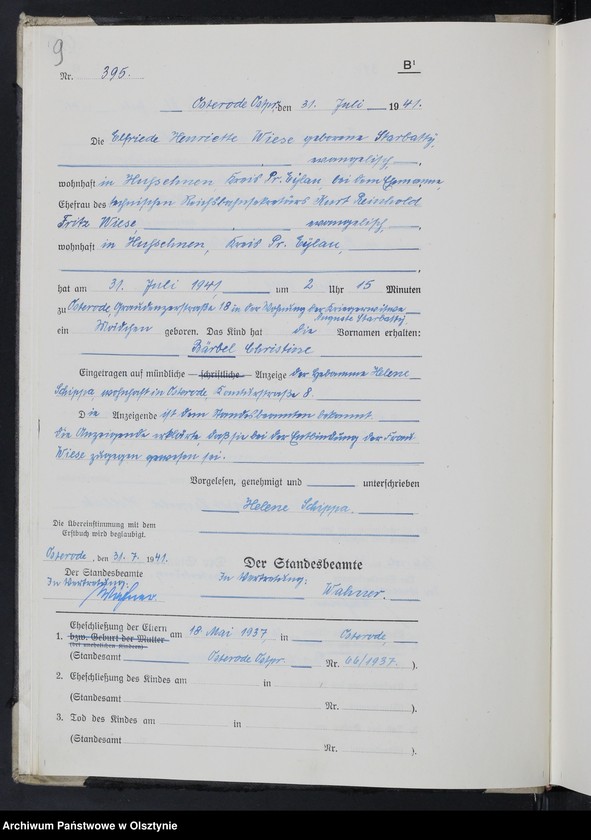 Obraz 11 z jednostki "Geburtenbuch/Zweitbuch/Tom II,Nr 388 - 706"