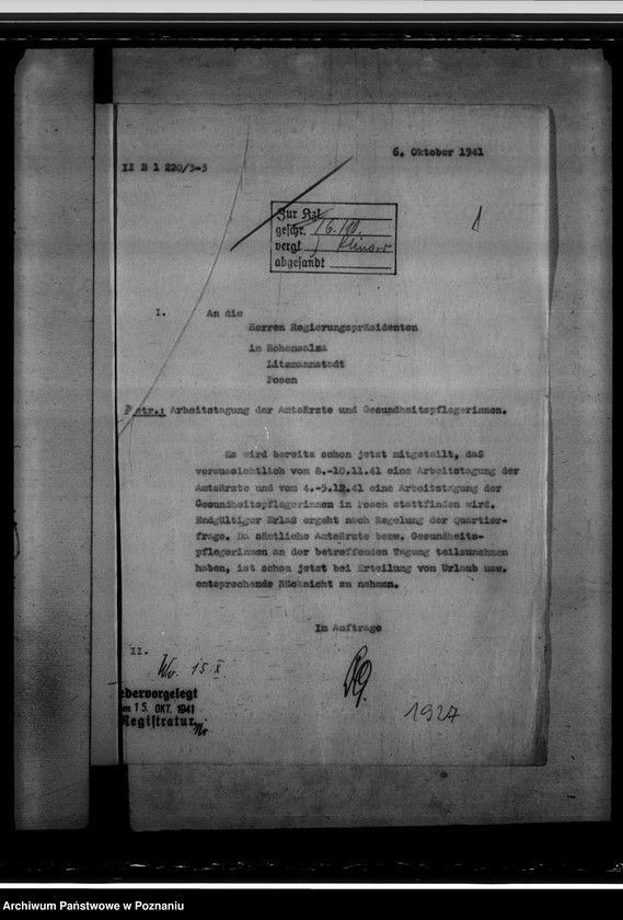 Obraz 5 z jednostki "Amtsarzttagung 8 - 10.11.1941 in Posen. Arbeitsübersicht der Gesundheitsämter"