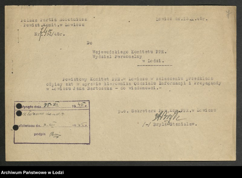 Obraz 8 z jednostki "Akta dotyczące spraw członków partii A, B, C, D, G, I, K"