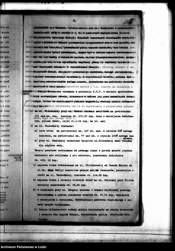 Obraz 8 z jednostki "Sprawozdanie Sekcji Brukarskiej przy Komitecie Robót Publicznych za okres 10 XI 1914-10 II 1915"
