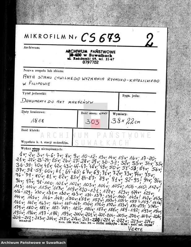 image.from.unit.number "Annexa do Akt Małżeństwa z Gminy Filipowskiey w Roku 1818"