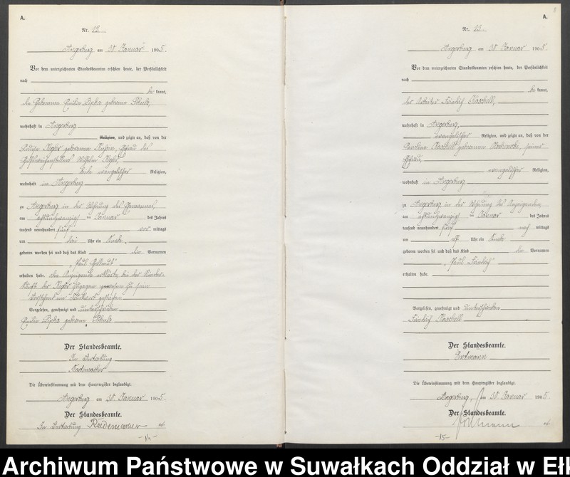image.from.unit.number "Geburts-Neben-Register des Preussischen Standes-Amtes Angerburg Kreis Angerburg Band I"