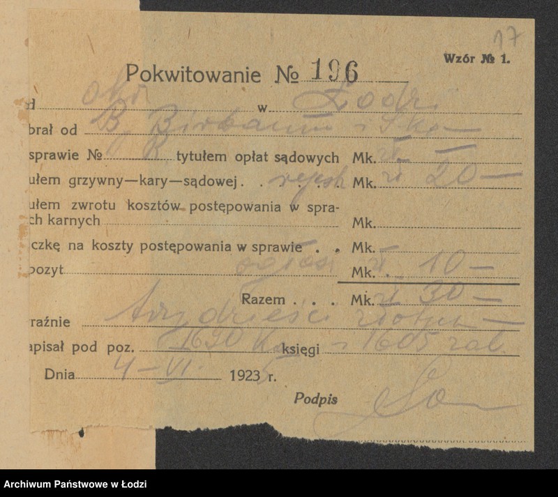 Obraz 19 z jednostki "Bracia Birnbaum i H.Feitlowicz- kupno i sprzedaż towarów manufakturowych"