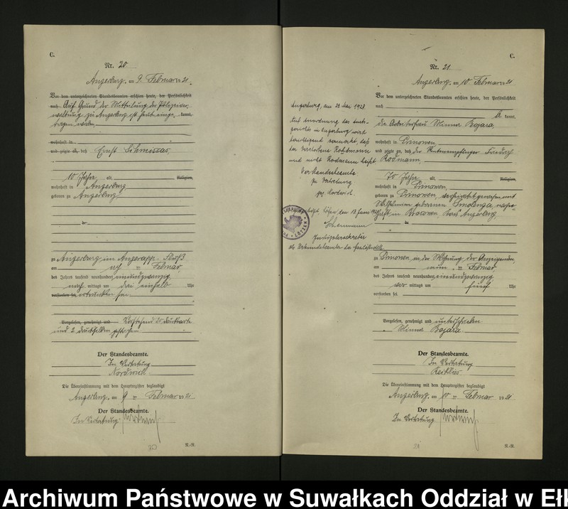 image.from.unit.number "[Sterbe - Register (Neben - Register) Standesamt Angerburg einschl. der Bezirke Gross Strengeln, Kehlen und Prinowen]"