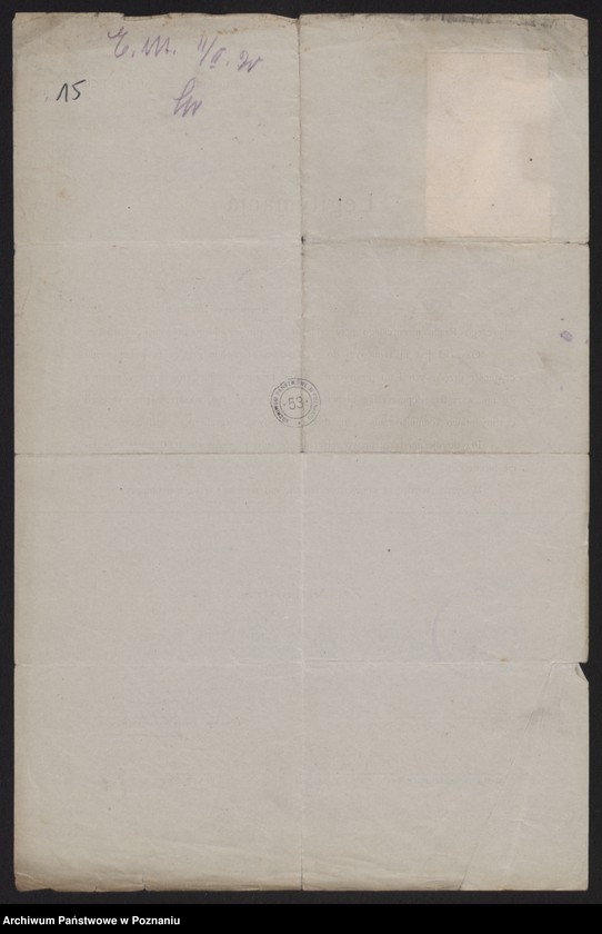 Obraz 17 z jednostki "[Egzemplarz legitymacji wydanych przez polskie władze komisarzom niemieckim dla oddania zarządu cywilnego prowincji poznańskiej]"