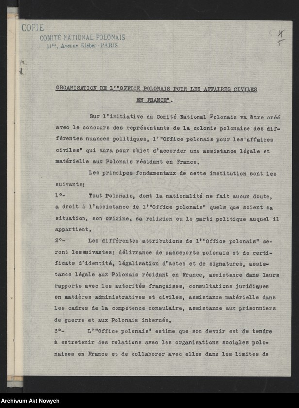 image.from.unit.number "Komitet Narodowy Polski Akta sprawy opieki cywilnej (Urząd Polski Spraw Cywilnych we Francji. Stosunek władz brytyjskich do Polaków. Korespondencja, noty)"