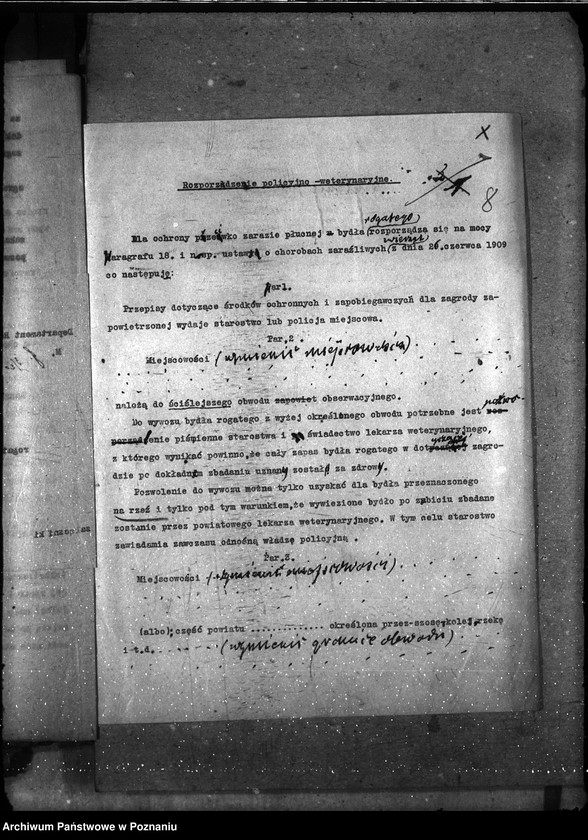 Obraz 12 z jednostki "Sprawy ogólne Wykazy chorób zaraźliwych; [księgosusz, zaraza płucna]"