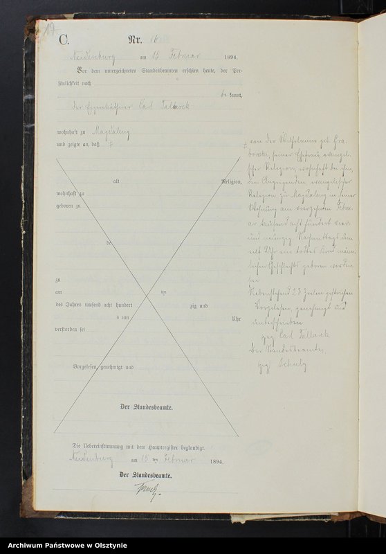image.from.unit.number "Sterbe-Neben-Register Nr 1 - 71"