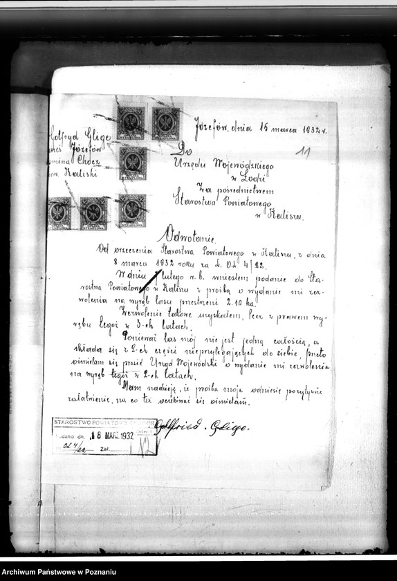 Obraz 15 z jednostki "Gmina Chocz w powiecie kaliskim /nadzór nad gospodarką leśną/"