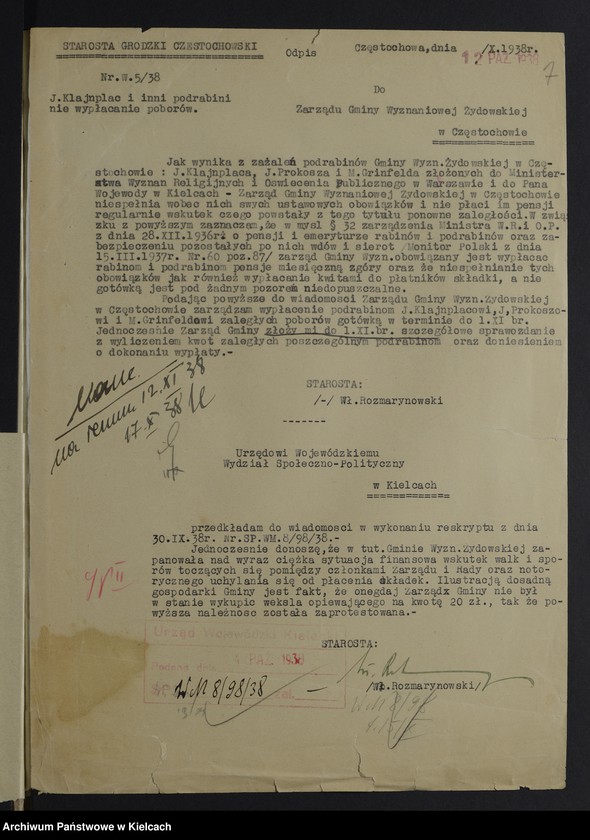 image.from.unit.number "[Sprawy gmin wyznaniowych żydowskich powiat Częstochowa]"