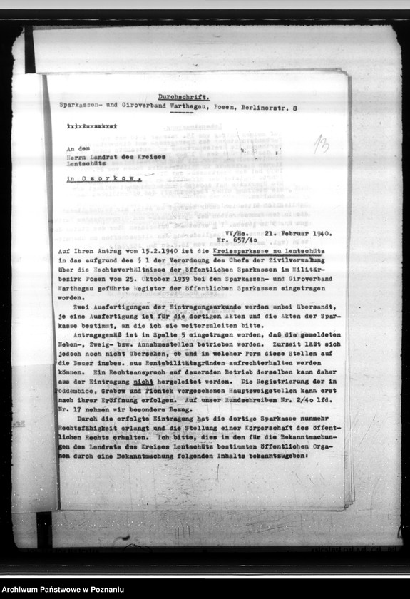 Obraz 18 z jednostki "Sparkassen und Giroverband Wartheland"