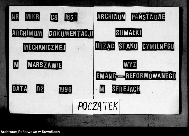 image.from.unit.number "Duplikat Aktov graždanskogo sostojanija o rodivšichsja, brakosočetavšichsja i umeršich Serejskogo Evang.-Reformat. prichoda za 1906 god"