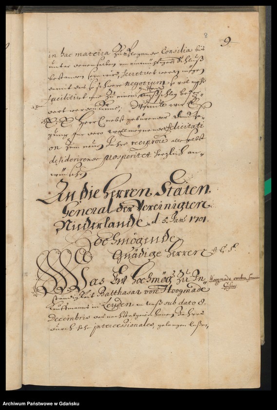 image.from.unit.number "Literae Senatus Civitatis Gedanensis de Anno 1701. Index materiarum Anno 1701 expeditarum. Index literarum Anno 1701 expeditarum [adresatów]"