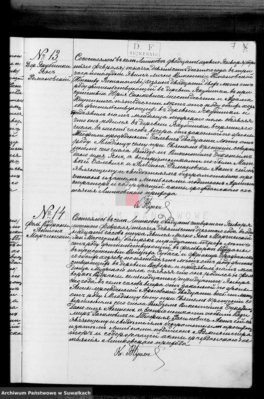 Obraz 10 z jednostki "Duplikat aktov graždnskago sostojanija Liškovskago Rimsko- Katoličeskago Prichoda, o rodivšichsja, brakosočetavšichsja i umeršich za 1910 god"