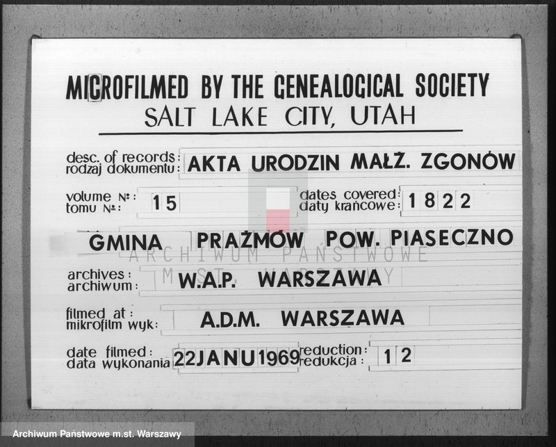 Obraz 1 z jednostki "Akta urodzeń, małżeństw, zgonów"