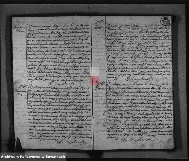 Obraz 4 z jednostki "Duplikat do zapisywania Aktów Urodzonych Zaślubionych i Zmarłych w Parafii Filipowskiey na rok 1848-my"