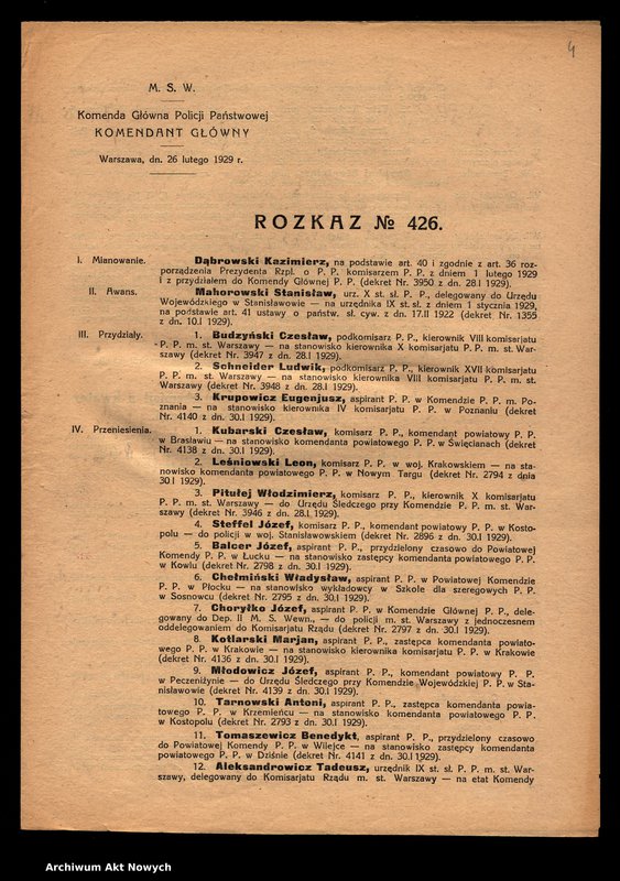 image.from.unit.number "[Rozkazy Komendanta Głównego Policji Państwowej.]"