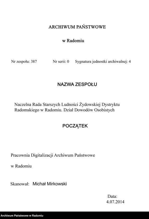Obraz z jednostki "[Wnioski o wydanie dowodów osobistych oraz nie odebrane dowody Ajzenman Złata - Akierman Gerszon]"