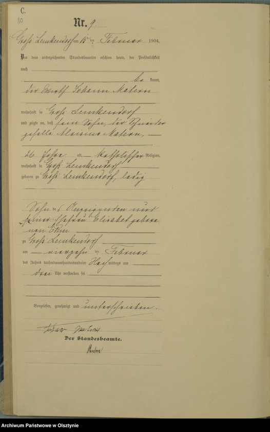 image.from.unit.number "Sterbe-Haupt-Register Nr 1 - 64"