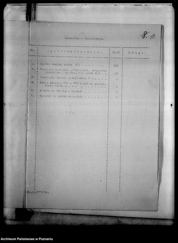 Obraz 13 z jednostki "[Akta ogólne dotyczące szkolnictwa zawodowego między innymi protokoły z egzaminu końcowego w Publicznej Szkole Zawodowej w Poznaniu z 1933 roku]"