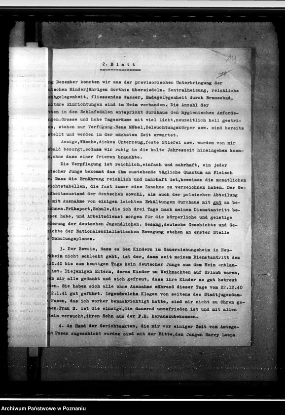 Obraz 18 z jednostki "Überführung des geistig zurückgeblie benen Harry Leepa in eine Heilanstalt im Altreich"