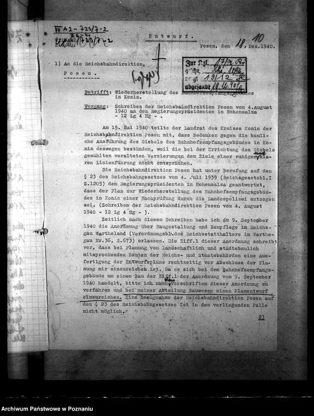 Obraz 14 z jednostki "Neubau der zerstöten Gebäude - Konin, Gnesen, Janowitz"