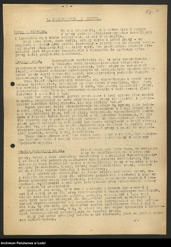 Obraz 18 z jednostki "Instrukcje KC, referaty [wygłoszone na naradach], rezolucje i tezy"