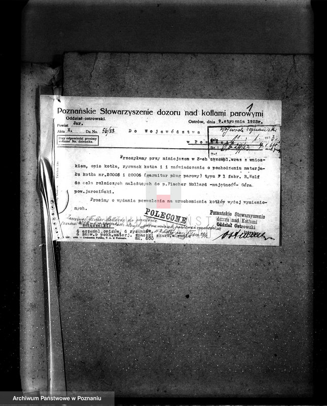 Obraz 5 z jednostki "Majętność Góra pow. jarociński, własność Fischer von Mollard nr fabr. kotła 20006 nr woj. kotła 92"