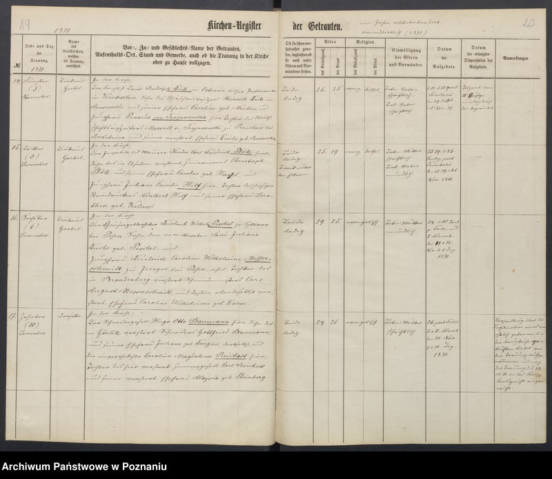 Obraz 13 z jednostki "[Akta urodzeń i chrztów, ślubów, zgonów]"