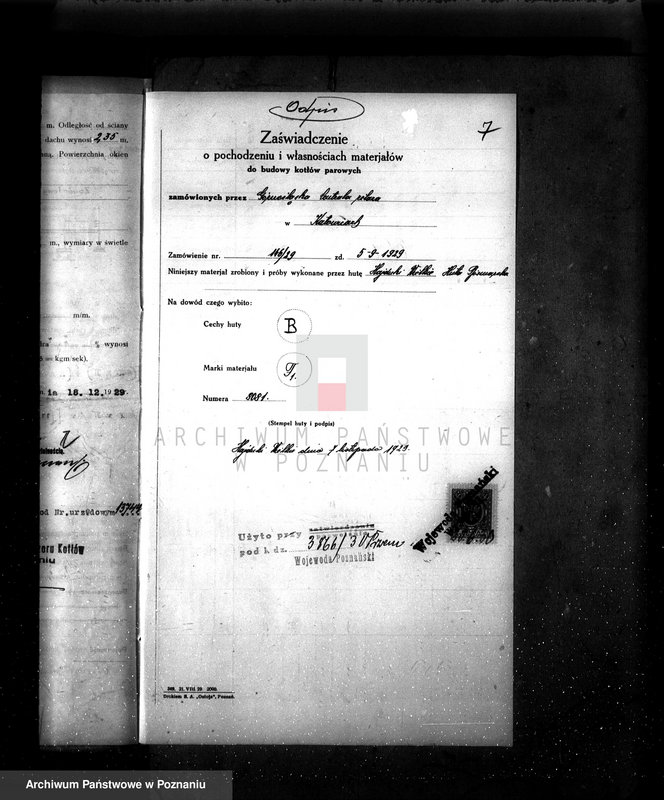 Obraz 11 z jednostki "Tartak w maj. Klęka pow. jarociński, własność Jonanne nr woj. kotła 6113 nr fabr. kotła 22849"