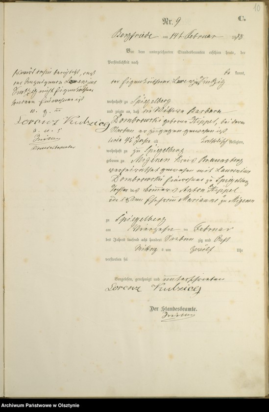 Obraz 12 z jednostki "Sterbe-Haupt-Register Nr 1 - 69"