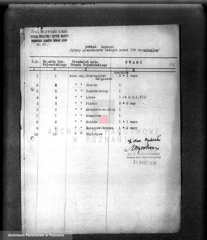 image.from.unit.number "/Inspektorat Ochrony Lasów/ /przejmowanie materiałów aktowych spisy akt/"