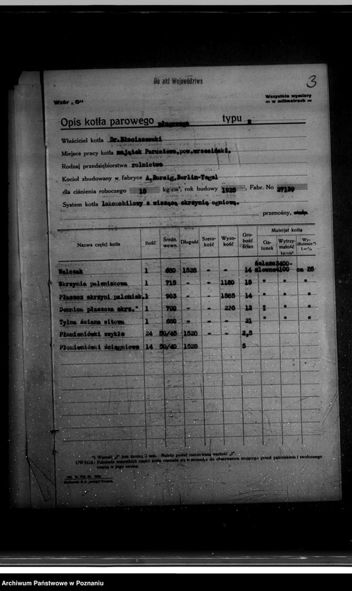 Obraz 7 z jednostki "Majątek Paruszewo powiat wrzesiński własność Dr Błociszewskiego nr woj. kotła 6363"