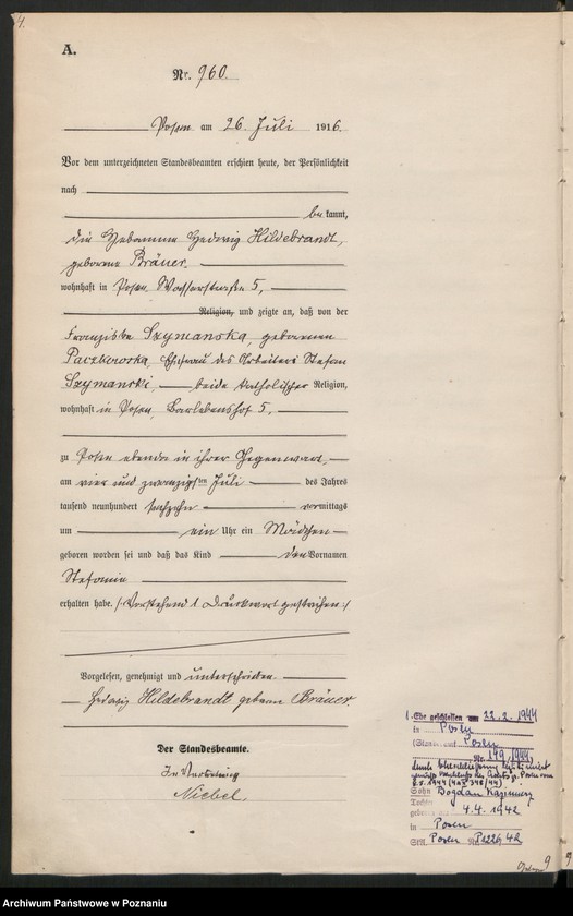 Obraz 6 z jednostki "Księga miejscowa urodzeń tom III [Rejestr główny urodzeń]"